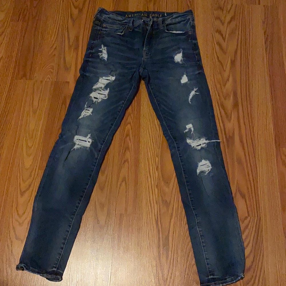 Dark blue ripped skinny jeans perfect condition